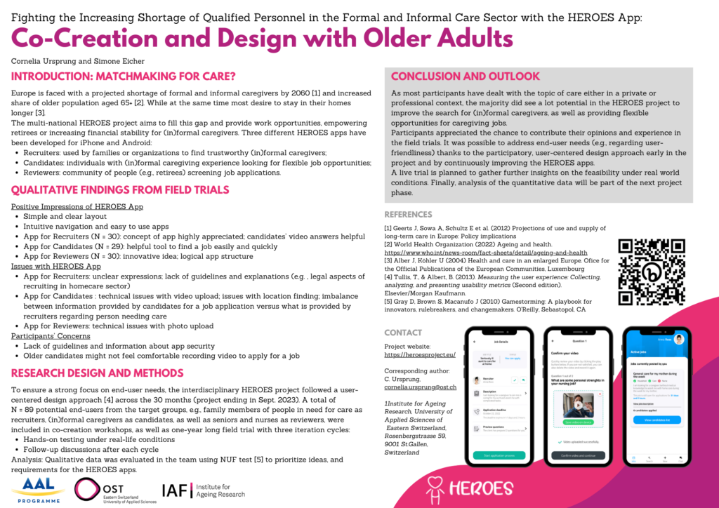 HEROES Poster "Co-Creation and Design with Older Adults"